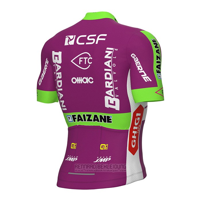 2022 Fahrradbekleidung Bardiani Csf Faizane Grun Volett Trikot Kurzarm und Tragerhose